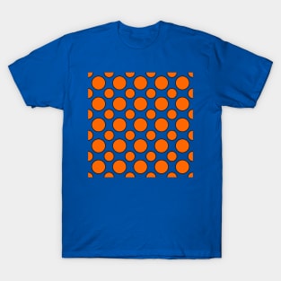 Orange and blue polka dots black outline T-Shirt